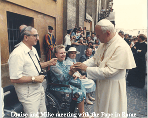 Louise and Mike meeting with the Pope in Rome